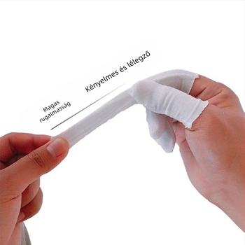 Egyszer használatos 100% pamut ujjszín kesztyű, kopásálló, csúszásmentes, nedvszívó és hőszigetelő (súly 8 g)