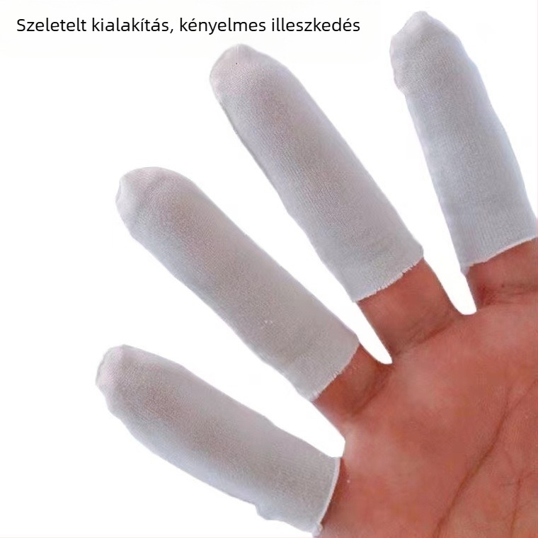 Egyszer használatos 100% pamut ujjszín kesztyű, kopásálló, csúszásmentes, nedvszívó és hőszigetelő (súly 8 g)