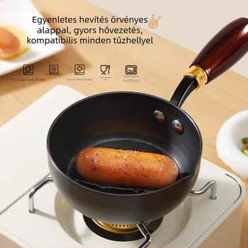 Öntöttvas serpenyő sütéshez, tapadásmentes felülettel, rozsdamentes acél fedő üvegbetéttel, többszörös aljzattal, univerzális tűzhelyhez