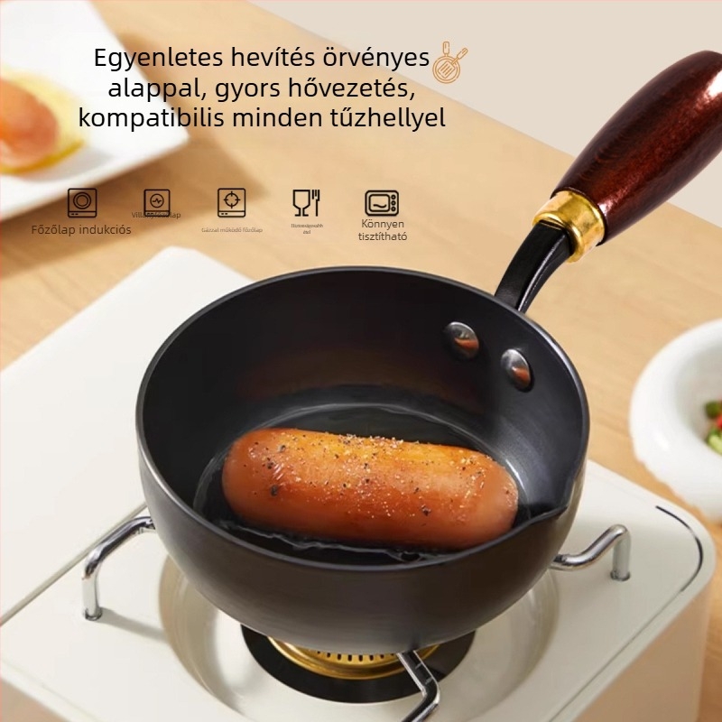 Öntöttvas serpenyő sütéshez, tapadásmentes felülettel, rozsdamentes acél fedő üvegbetéttel, többszörös aljzattal, univerzális tűzhelyhez