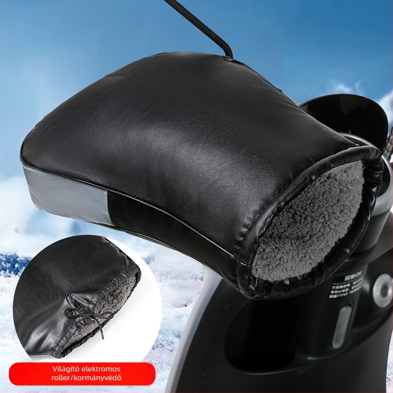 Elektromos motoros kormányvédő télre, vízálló és szélálló, vastagított a hideg ellen, univerzális illeszkedés