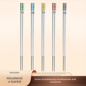 316 rozsdamentes acél evőpálcikák, négyszögletes, csúszásmentes, hőálló, 1 pár