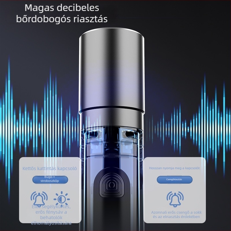 Kültéri zseblámpa kempingezéshez és önvédelmi célokra, alumínium ötvözet test, teleszkópos zoom, lézerfényforrás, 5W, újratölthető akkumulátor (kapacitás 500)