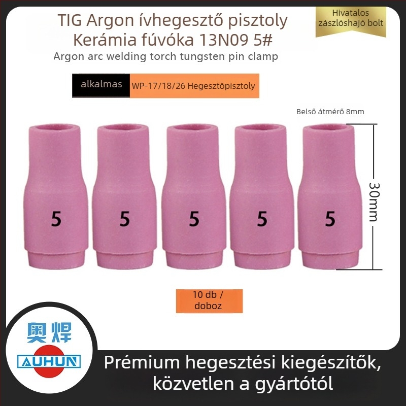 WP-9F argon ívhegesztő pisztoly kerámiadugó 13N08, réz áramlásvezető, wolfrám tű hegesztő fúvóka védőcső