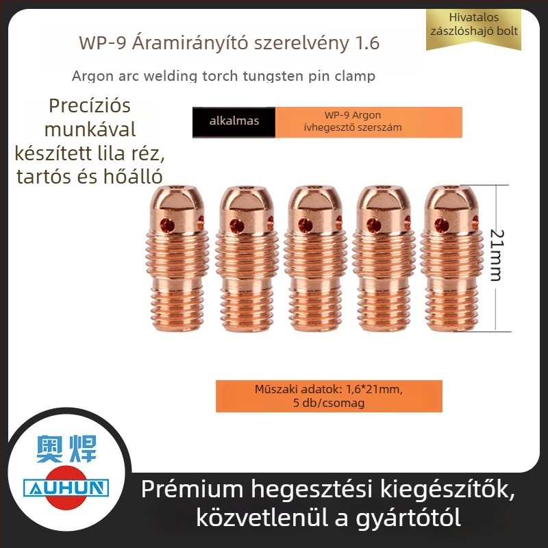 WP-9F argon ívhegesztő pisztoly kerámiadugó 13N08, réz áramlásvezető, wolfrám tű hegesztő fúvóka védőcső