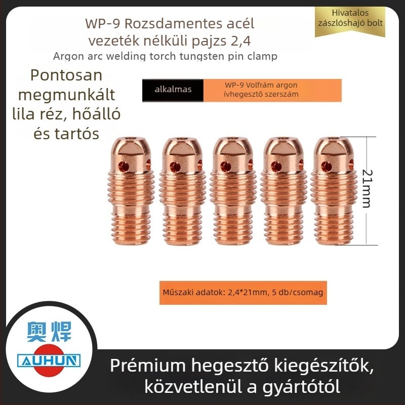 WP-9F argon ívhegesztő pisztoly kerámiadugó 13N08, réz áramlásvezető, wolfrám tű hegesztő fúvóka védőcső