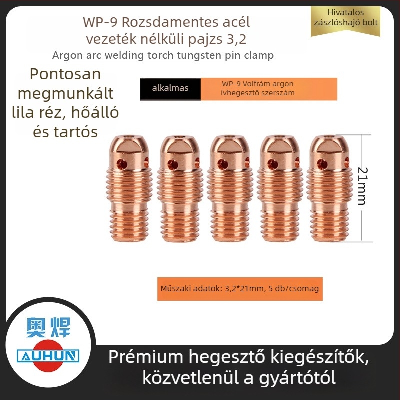 WP-9F argon ívhegesztő pisztoly kerámiadugó 13N08, réz áramlásvezető, wolfrám tű hegesztő fúvóka védőcső
