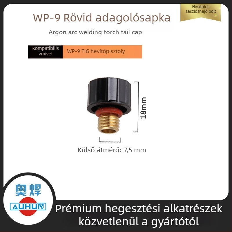 WP-9F argon ívhegesztő pisztoly kerámiadugó 13N08, réz áramlásvezető, wolfrám tű hegesztő fúvóka védőcső