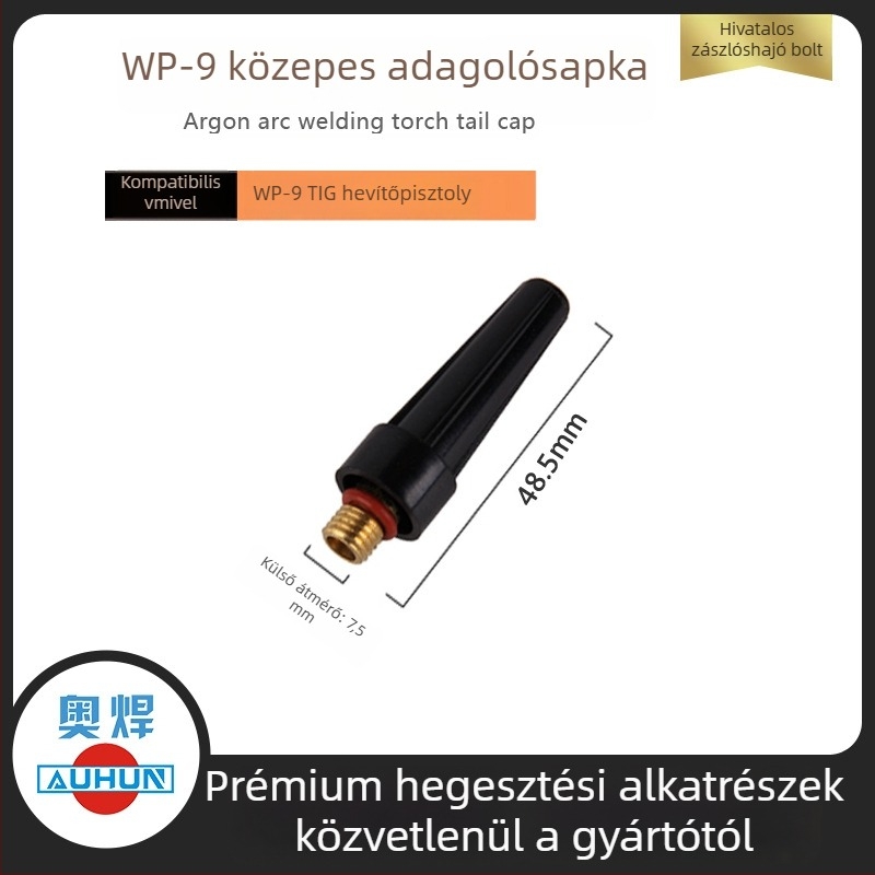 WP-9F argon ívhegesztő pisztoly kerámiadugó 13N08, réz áramlásvezető, wolfrám tű hegesztő fúvóka védőcső