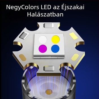 Lézer zseblámpa alumíniumötvözetből, 6600 mAh akkumulátor, 20 W, 200–500 m hatótávolság