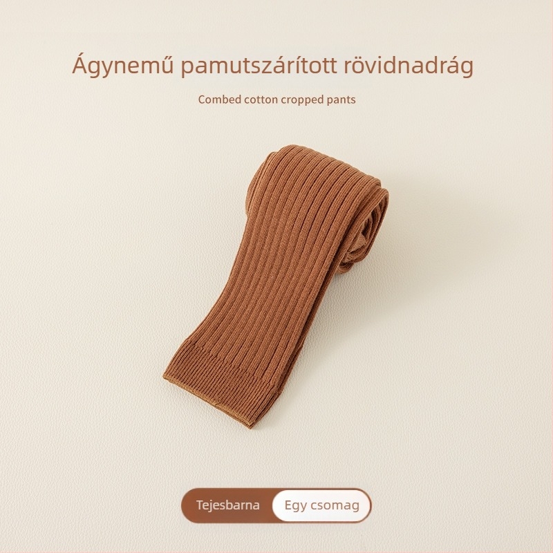 Lányok Capri leggings, 82% pamut, téli, egyszínű, lélegző