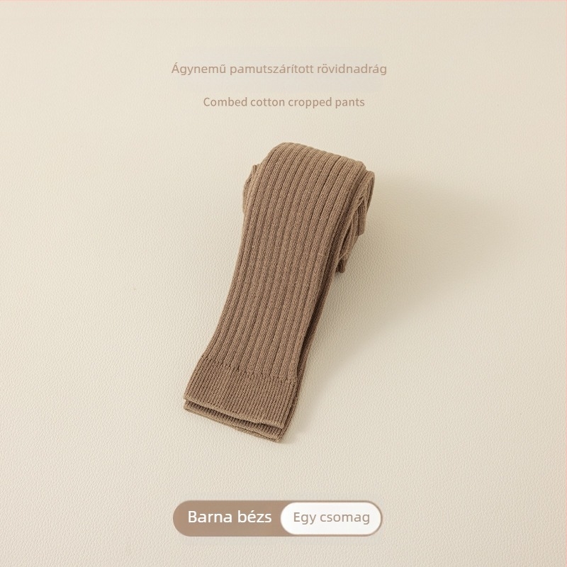 Lányok Capri leggings, 82% pamut, téli, egyszínű, lélegző