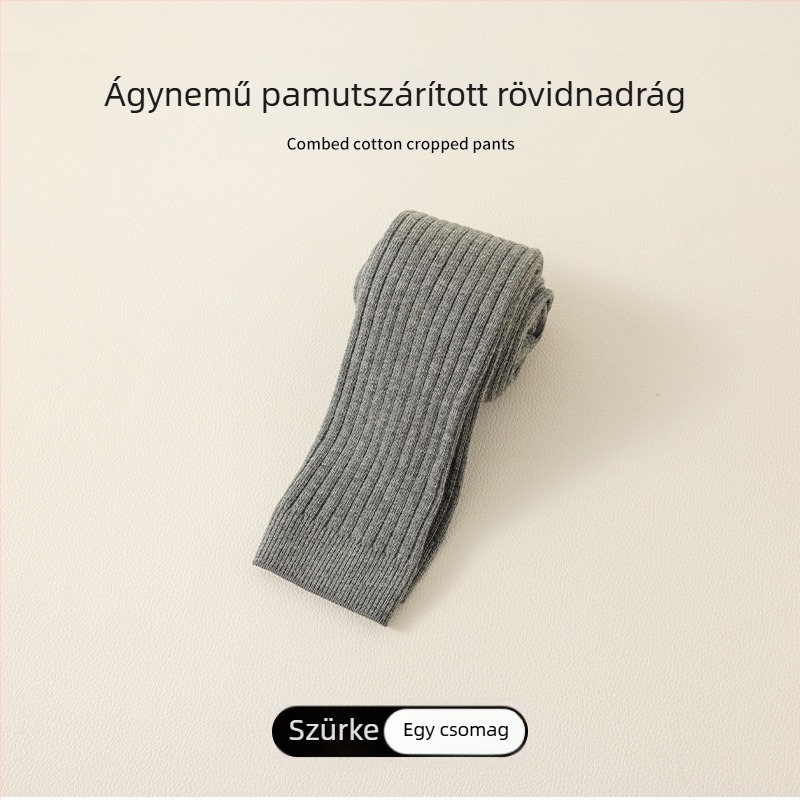 Lányok Capri leggings, 82% pamut, téli, egyszínű, lélegző