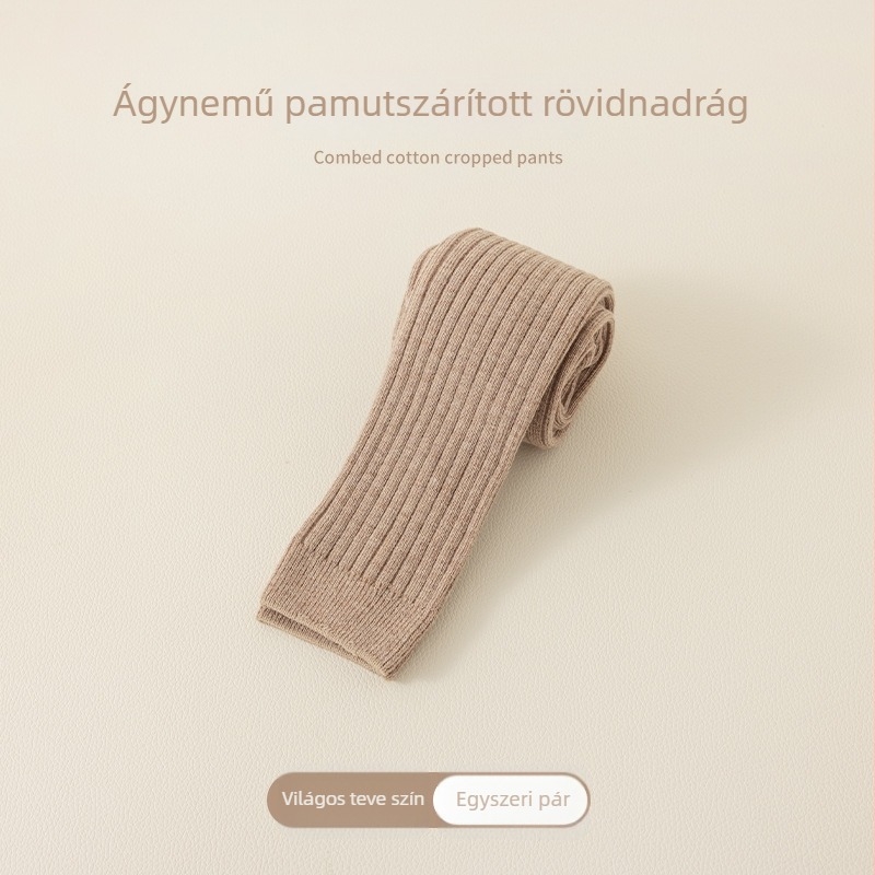 Lányok Capri leggings, 82% pamut, téli, egyszínű, lélegző