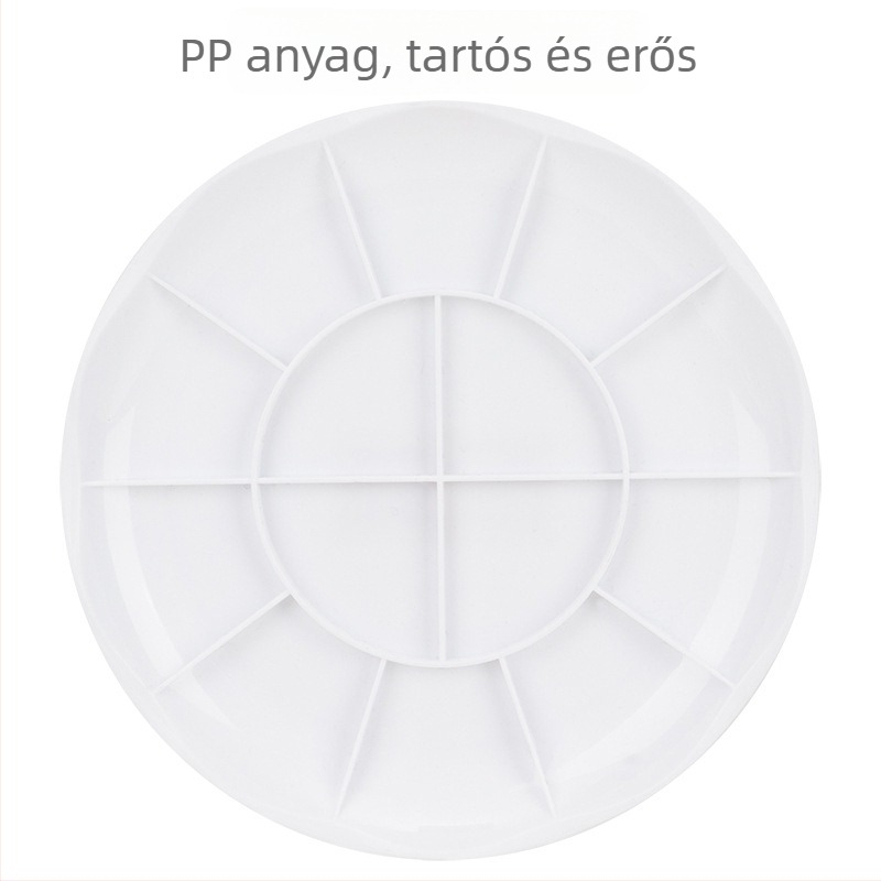 Deli korong alakú paletta a színek keveréséhez, festőeszköz akvarellhez és gouache-hoz