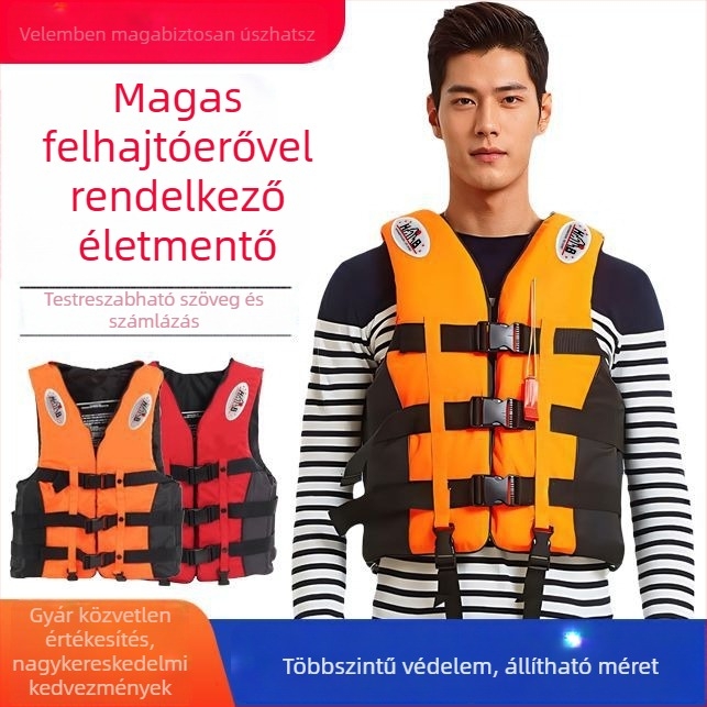Magas úszóerővel rendelkező mentőmellény felnőtteknek és gyerekeknek, Hanhai baichuan márka, modell ybjs2868, úszáshoz, búvárkodáshoz, horgászathoz és csónakázáshoz