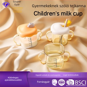 PPSU Bébi tejüveg mérő-skálával és fogantyúval, gyerekeknek víz pohár