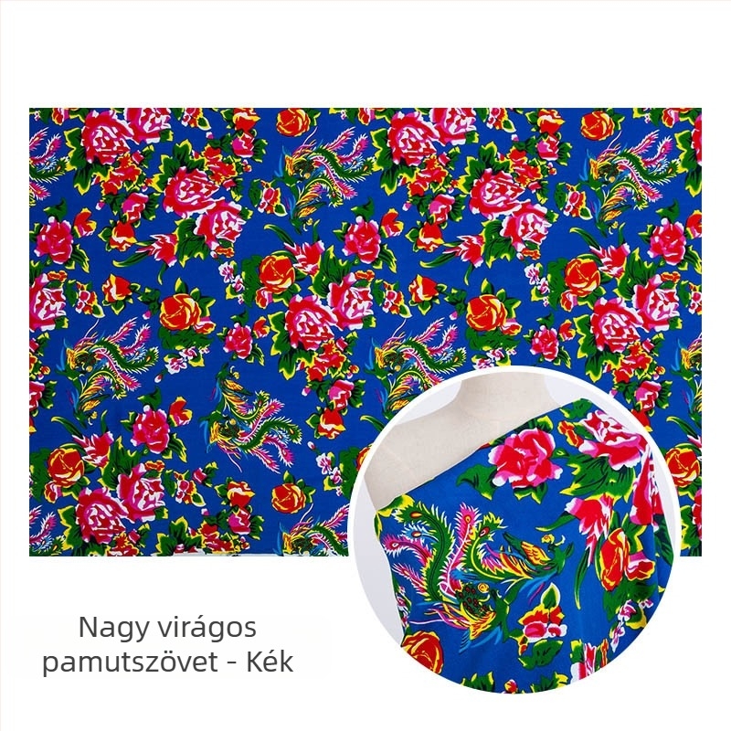 100% pamut twill jacquard szövet növényi nyomtatással — észak-keleti stílusú, nagy virágos motívum