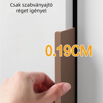 Oldalsó montázsú alumíniumötvözet szekrényajtó fogantyú, rejtett, beépített, modern minimalist stílus, elektroplakolt felület drótos mintázattal