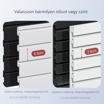 PVC falra szerelhető kijelző állvány több kampóval, egyrészes PVC öntött forma, teherbírás több mint 30 kg