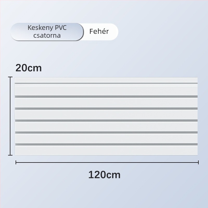 PVC falra szerelhető kijelző állvány több kampóval, egyrészes PVC öntött forma, teherbírás több mint 30 kg