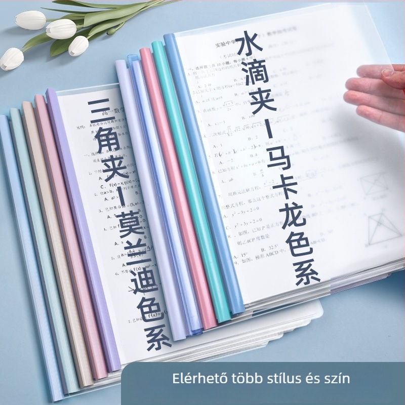 Műanyag, vízálló, vastagított védőborító diák vizsgadolgozatainak tárolására