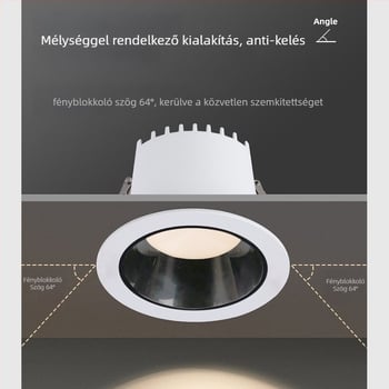 LED beépíthető mennyezeti lámpa, háromszínű dimmelés (3000/4000/6000K), 6–10W, Ø75 mm nyílás, alumínium ház, 220V