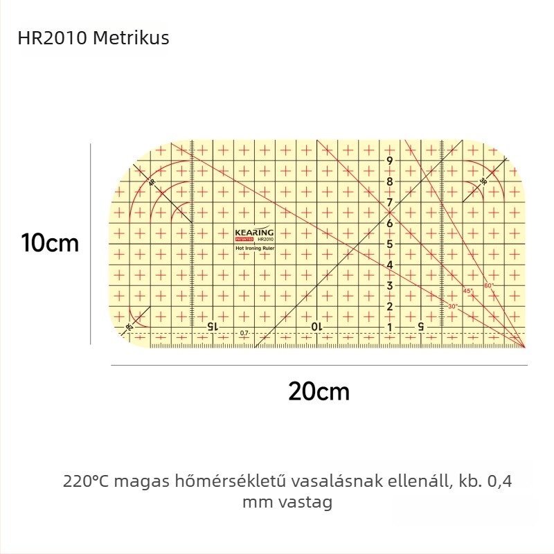 Kolding centiméteres vonalzó — műanyag test, testreszabható nyomtatás, csomagolás 1/12/240