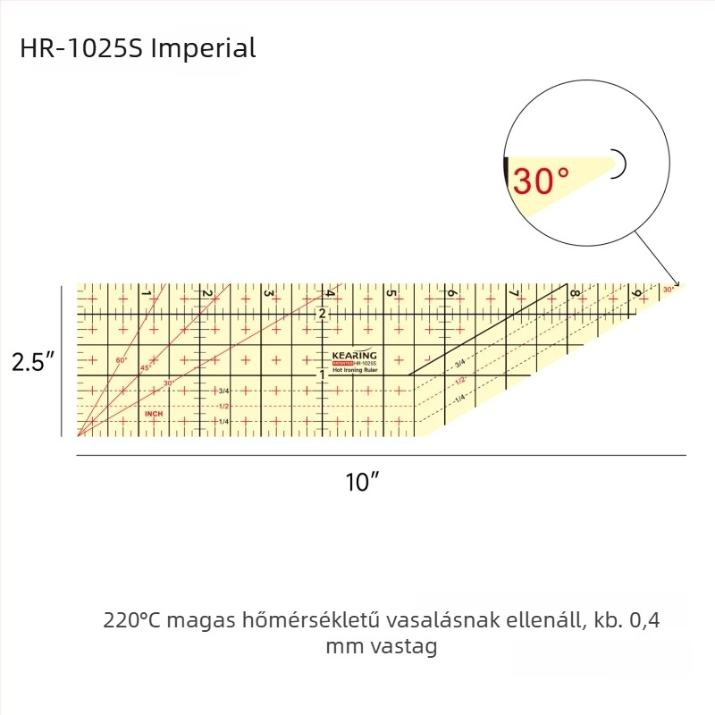 Kolding centiméteres vonalzó — műanyag test, testreszabható nyomtatás, csomagolás 1/12/240
