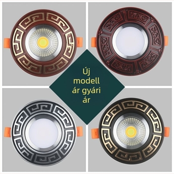 LED Bull's-Eye mennyezeti downlight, beépített 6/7.5/8 lyukú, 110-240 V, CRI ≥95, hangvezérléses kapcsoló, vas burkolat