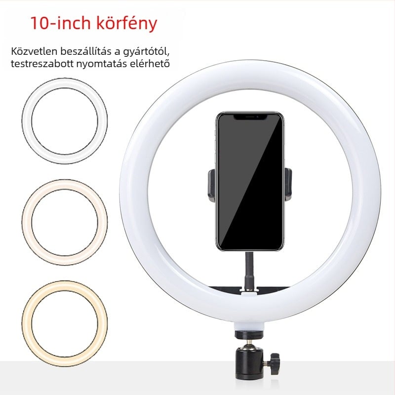 L-609 LED gyűrűfény szépség élő közvetítéshez, ~10W, 5V, asztali használat