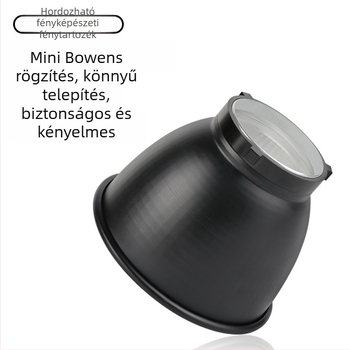 LED fotózási lámpa árnyékoló bajonettes csatlakozással, 2700K meleg fehér, 220V, 3 m hatótáv, fényerő állítható