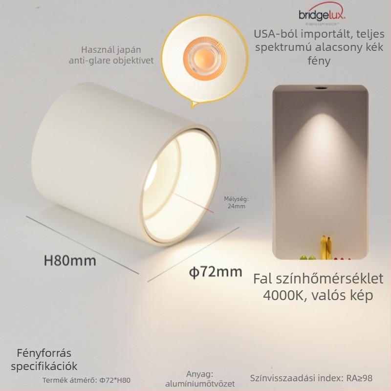 Felszíni LED downlight, 6-10W, 220V, CRI ≥90