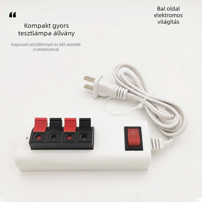 LED tesztklipsz lámpákhoz és spotokhoz – 10A, 200W, 110-240V, 100g, Anyag: műanyag + rézvezeték