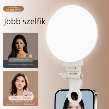 Telefonhoz készült szelfi világítás — hordozható clip-on fény, három színhőmérséklet, 3V/800mAh, modell Sd-sjbgd-f01