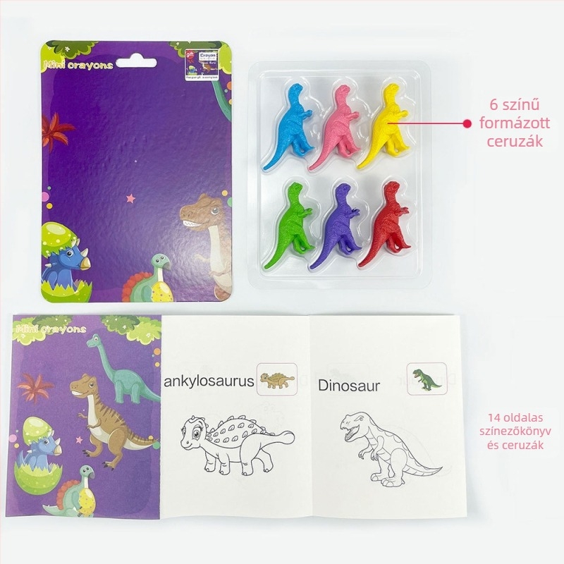 Műanyag formájú zsírkréta színező készlet — modell XH-040, kör alakú ceruza, Styling Crayon sorozat, papírból készült tok