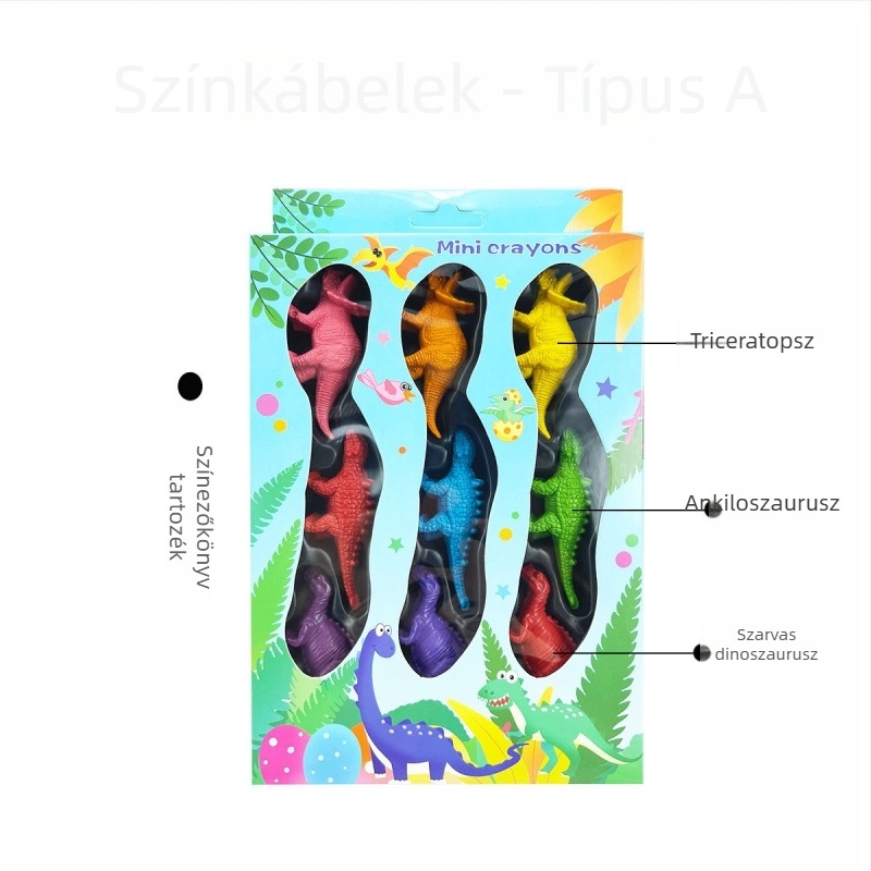 Műanyag formájú zsírkréta színező készlet — modell XH-040, kör alakú ceruza, Styling Crayon sorozat, papírból készült tok