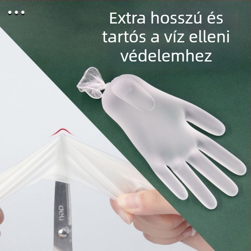 Egyszer használatos PVC kesztyűk, élelmiszer-minőségű, vízálló és olajálló, érintőképernyő-kompatibilis