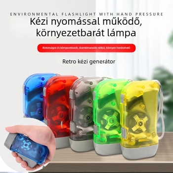 Kézzel hajtott zseblámpa — önenergiát termelő, ultra‑fényes LED, kompakt kültéri hordozható, Town Head