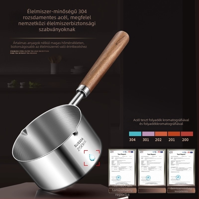 304 rozsdamentes acél olajtál, sík aljzattal, bevonat nélküli, 3,5 cm mélység, olaj melegítésére és fűszerezésre