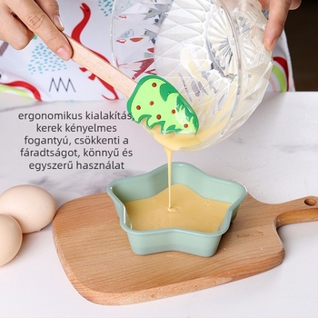 Otthoni sütőkészlet: nyújtófa, szilikon spatula és tojáshabosító; anyag: szilikon; szabálytalan forma; sütéshez