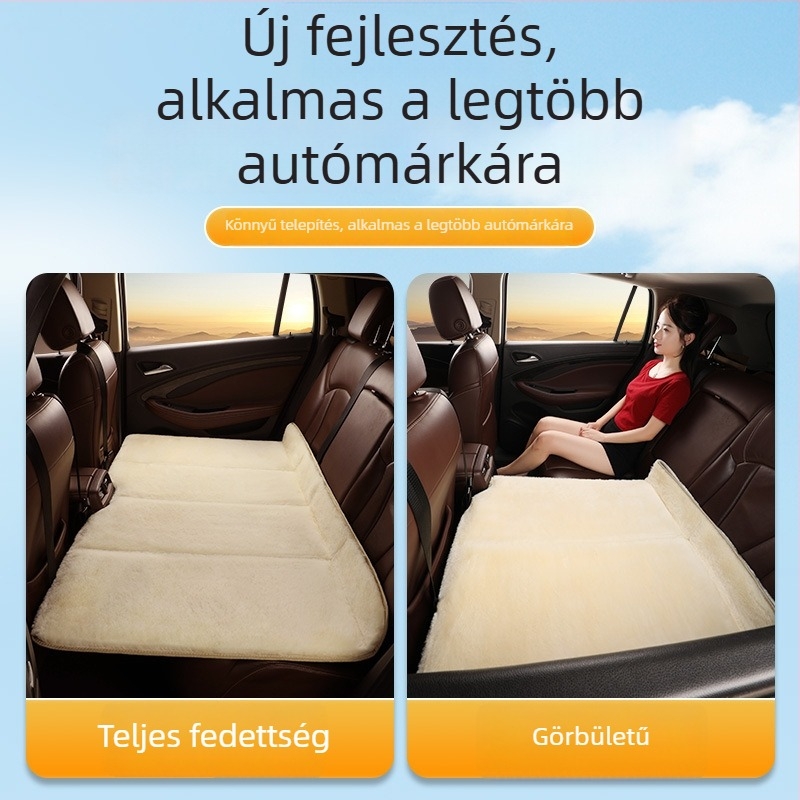 Autó hátsó összecsukható alvó matrac fleece béléssel, univerzális gyerek utazó matrac, nincs felfújás