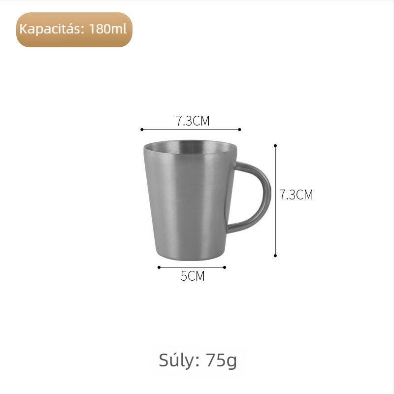 304 rozsdamentes acélból készült dupla falú bögre fogantyúval - nagy kapacitású, alkalmas sörhöz, tejhez és vízhez, egyedi logóval