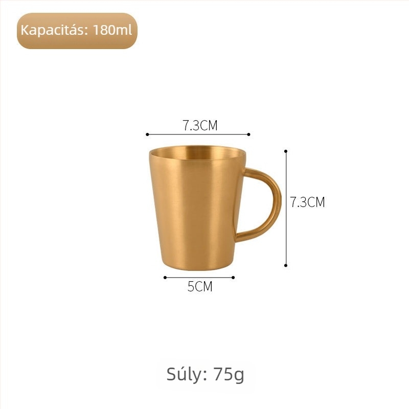 304 rozsdamentes acélból készült dupla falú bögre fogantyúval - nagy kapacitású, alkalmas sörhöz, tejhez és vízhez, egyedi logóval