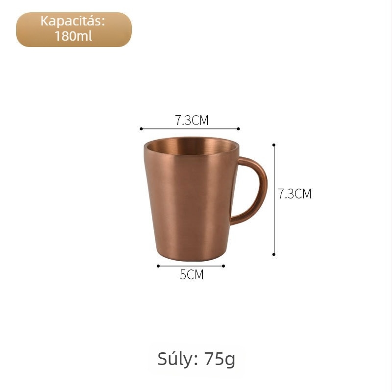 304 rozsdamentes acélból készült dupla falú bögre fogantyúval - nagy kapacitású, alkalmas sörhöz, tejhez és vízhez, egyedi logóval