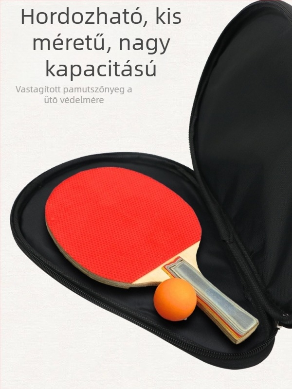 Tök alakú asztalitenisz ütő tároló táska, Oxford anyagból, logóval testreszabható, alkalmas asztaliteniszhez és tollas tenishez