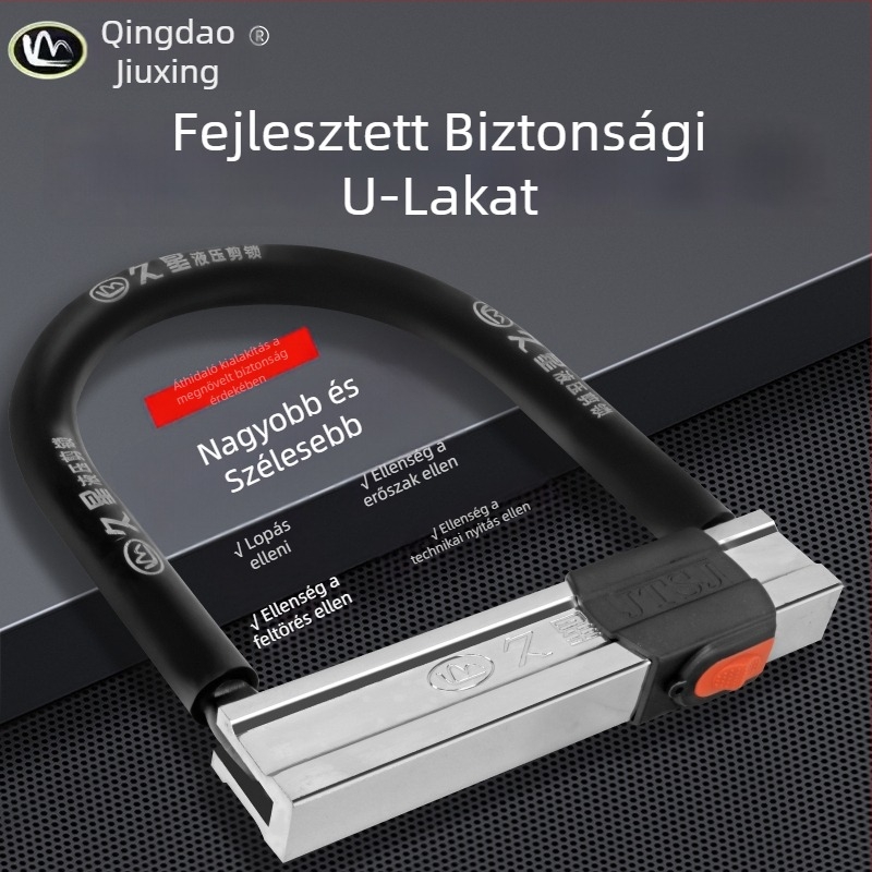 Jiuxing U-alakú zár elektromos járművekhez, robogókhoz és kerékpárokhoz – ötvözet acél, modellek X18, 388, 8362; tömeg 1,6 kg; modern minimál stílus