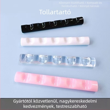 Manikűr eszköztartó – akril, 100 g, 5 rekeszes csík alakú tartó, How cute (belföldi márka)