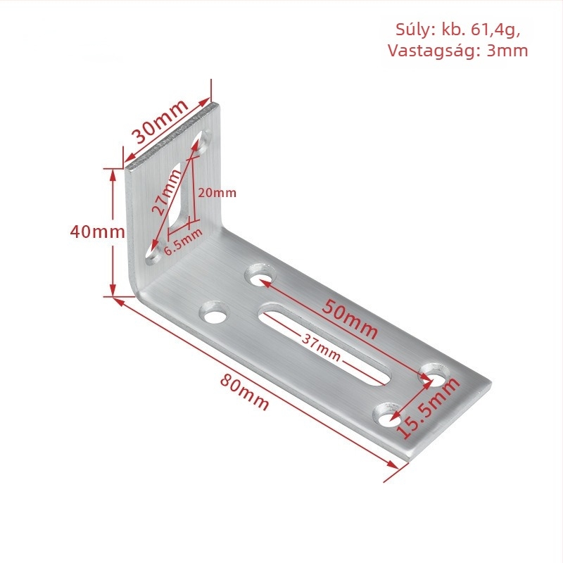 Állítható saroktartó bútorokhoz — hideg hengerelt acélból, Jin Rongda márka, modell Adjustable Corner Code, univerzális felhasználás, modern minimalist stílus