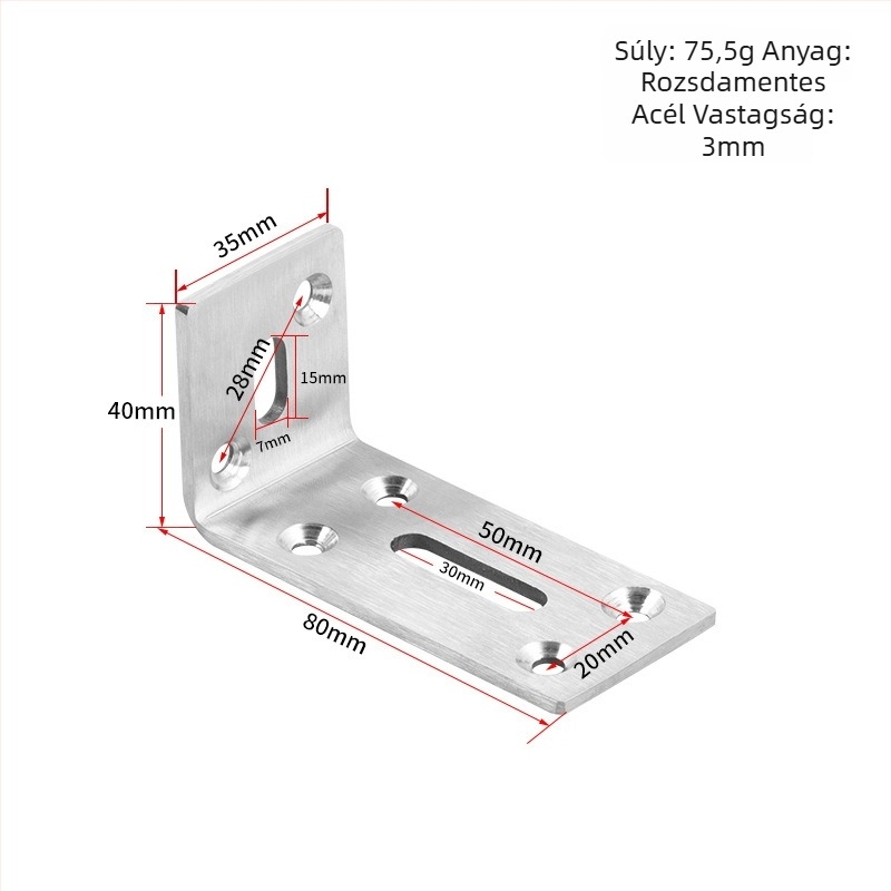 Állítható saroktartó bútorokhoz — hideg hengerelt acélból, Jin Rongda márka, modell Adjustable Corner Code, univerzális felhasználás, modern minimalist stílus